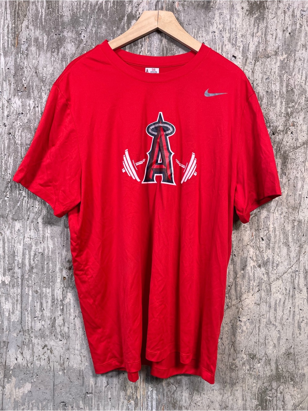 NIKE Men's The Nike Tee Los Angeles Angels Red Large Logo T-Shirt Size XL